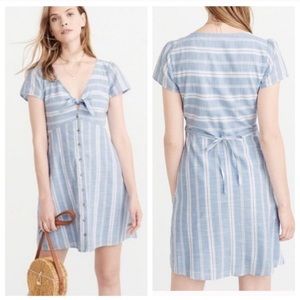 Abercrombie & Fitch Tie Front Striped Dress